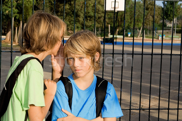 school kids whispering problems Stock photo © godfer