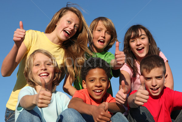 group of diverse race kids Stock photo © godfer
