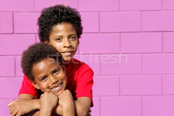 cute black american or african descent kids Stock photo © godfer