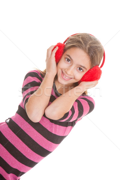 teen listening music  Stock photo © godfer