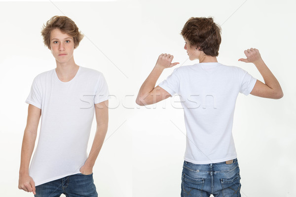 blank white t shirt back and front Stock photo © godfer