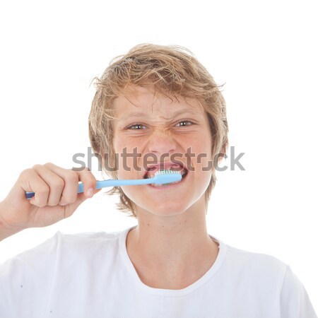 child cleaning teeth Stock photo © godfer