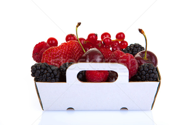 [[stock_photo]]: Fraîches · rouge · été · fruits · fruits · santé