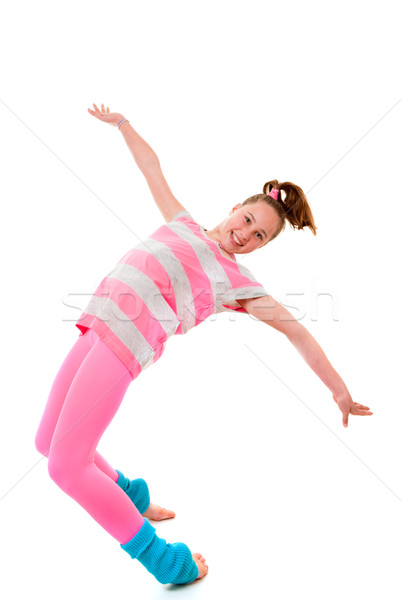 Egyensúly lány táncos tánc gyerekek fitnessz Stock fotó © godfer