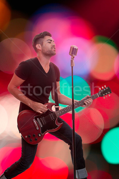 Stock photo: performer with guitar