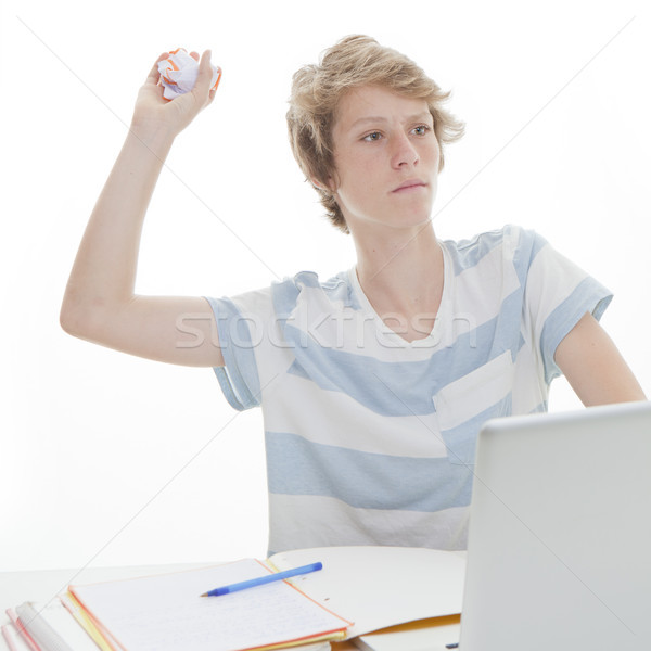 disruptive student throwing paper Stock photo © godfer