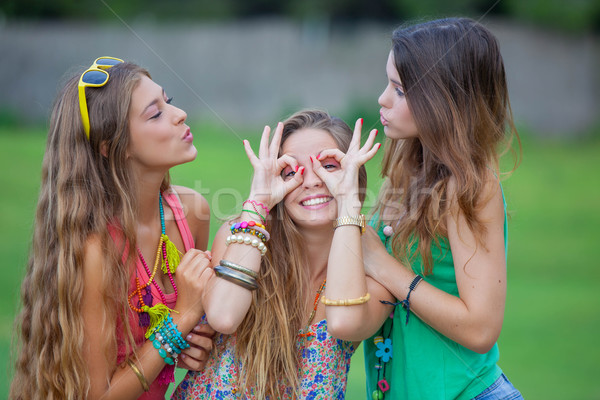 teen girls goofing Stock photo © godfer