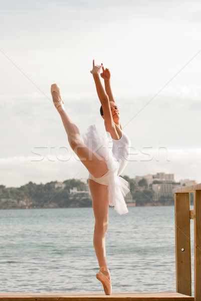 Ballett-Tänzerin Tanz Freien Frau Schönheit Sommer Stock foto © godfer