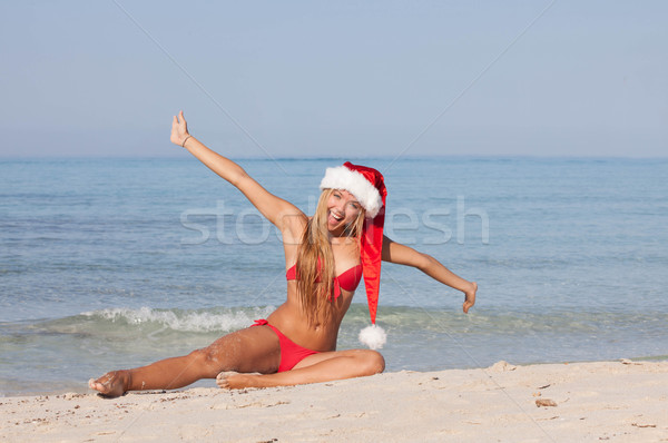 Stock fotó: Karácsony · ünnep · vakáció · tengerpart · boldog · tenger