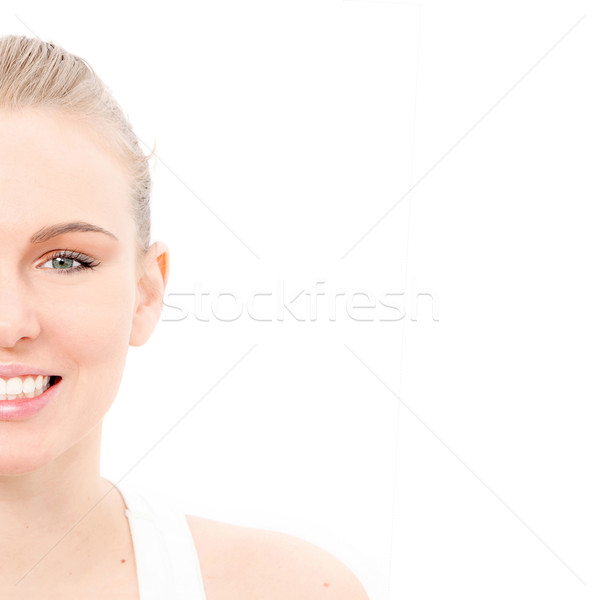 half portrait of beutiful skin,teeth and eyes Stock photo © godfer