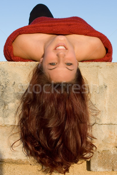 woman with beautiful long auburn or red hair Stock photo © godfer