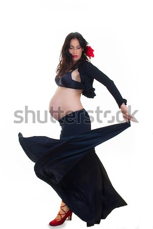 Stock fotó: Aktív · terhes · nő · spanyol · tánc · nők · tánc