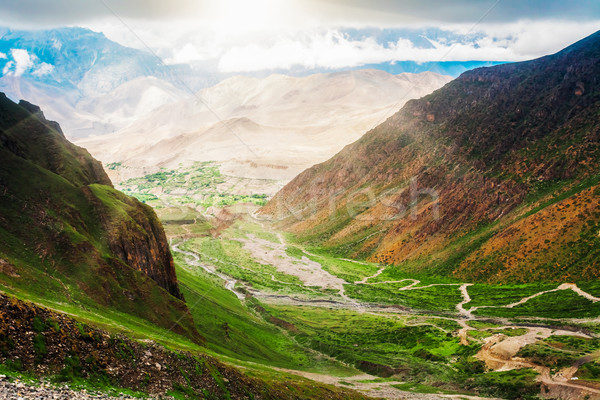 徒步 尼泊爾 美麗 景觀 喜馬拉雅山 山 商業照片 © goinyk