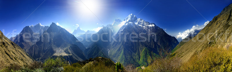 Hermosa montana paisaje vista everest región Foto stock © goinyk