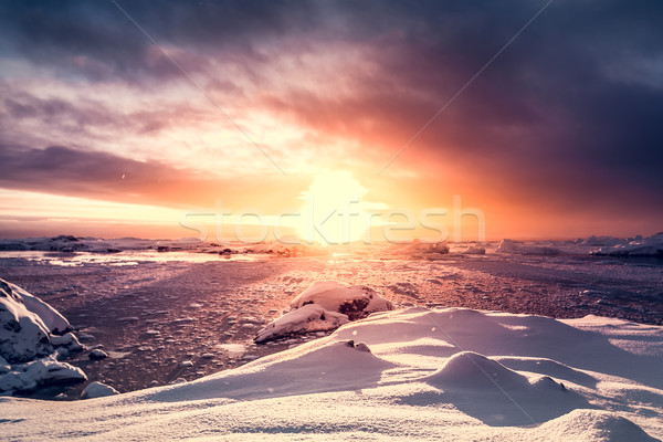 Stock photo: Beautiful snow-capped mountains in Antarctica
