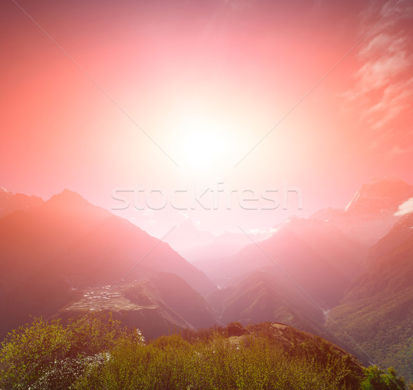 Gyönyörű hegy tájkép kilátás Everest régió Stock fotó © goinyk