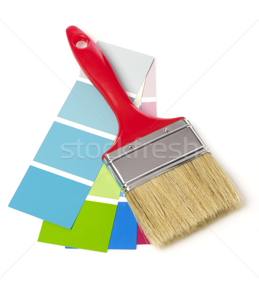 Paint brush and color chart Stock photo © goir