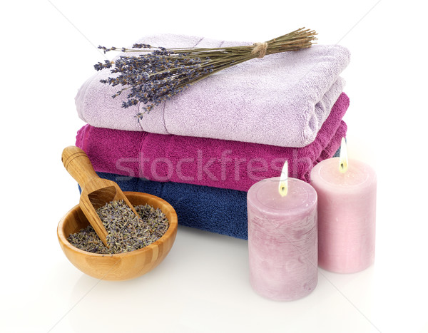 Towels, candles and lavander Stock photo © goir