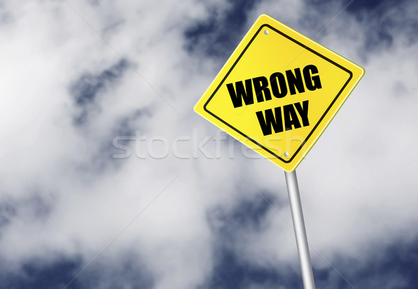 Wrong way sign Stock photo © goir