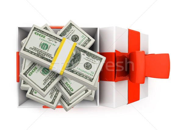 Gift box full with dollars Stock photo © goir