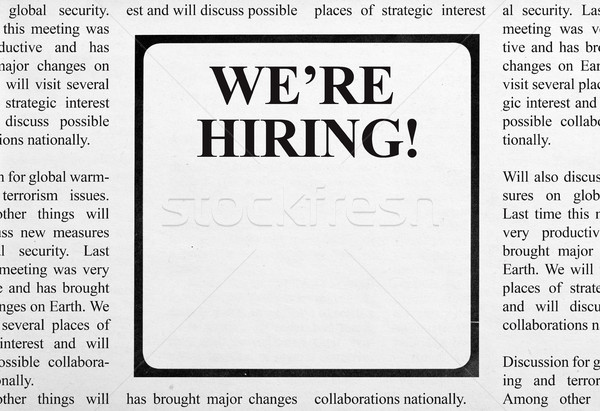 Job ad in newspaper Stock photo © goir