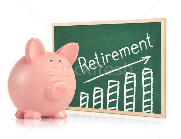 Stock fotó: Mentés · nyugdíj · diagram · persely · iskolatábla · oktatás
