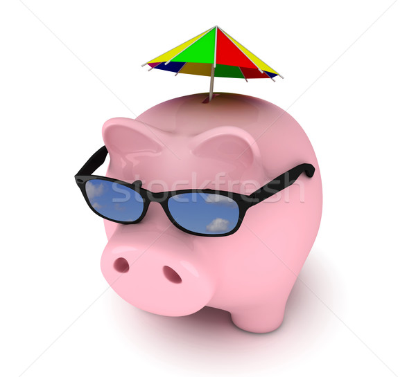 Piggy bank with sunglasses Stock photo © goir