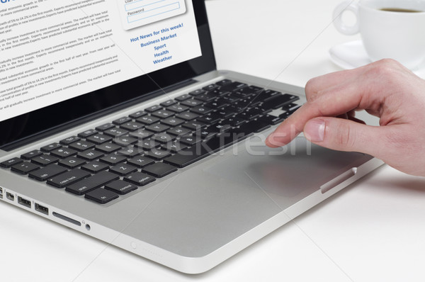 Werken laptop hand technologie bureau communicatie Stockfoto © goir