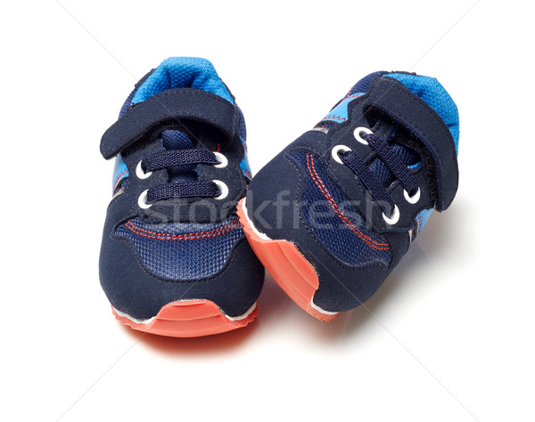 Foto stock: Nino · deporte · zapatos · aislado · blanco · moda