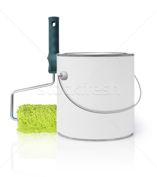 Paint roller and paint can Stock photo © goir