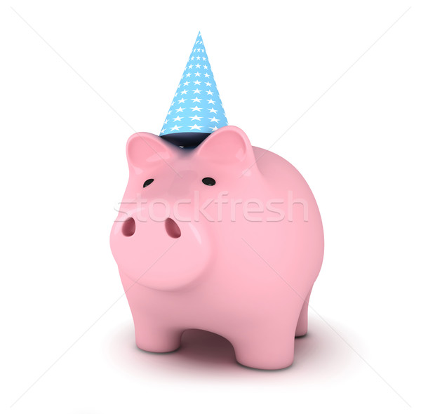 Piggy bank with party hat Stock photo © goir