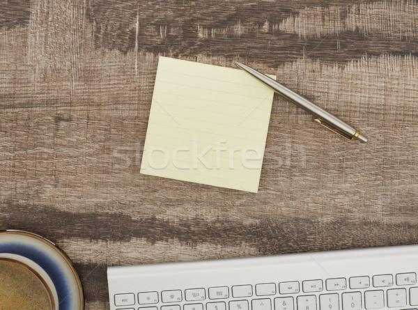 Adhesive note on desk Stock photo © goir
