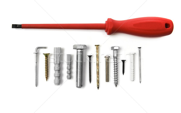 Screwdrivers, nails and screws Stock photo © goir