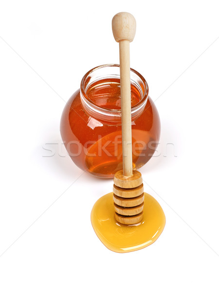 Honey jar and dipper Stock photo © goir