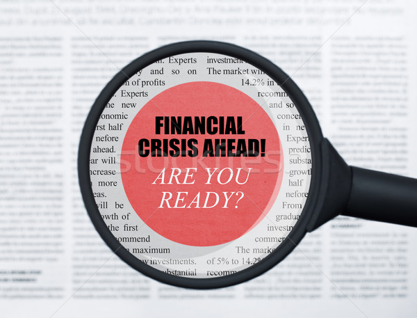 Financial crisis ahead under magnifying glass Stock photo © goir