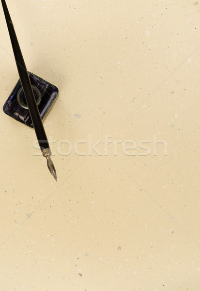 Stockfoto: Schrijven · pen · manuscript · inkt · goed · onderwijs