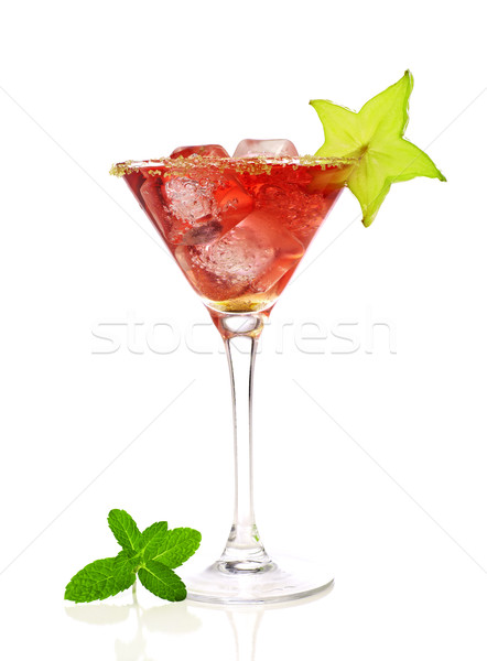 Piros martini koktél citrus citrom alkohol Stock fotó © goir