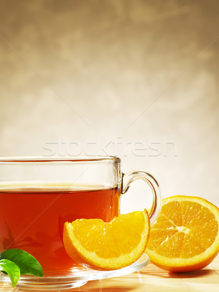 Teetasse orange Scheiben trinken Flüssigkeit mug Stock foto © goir