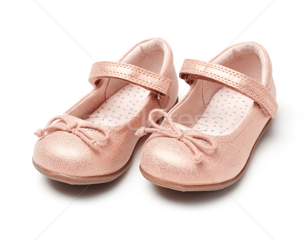 Stock fotó: Kislány · cipők · gyerek · izolált · fehér · divat