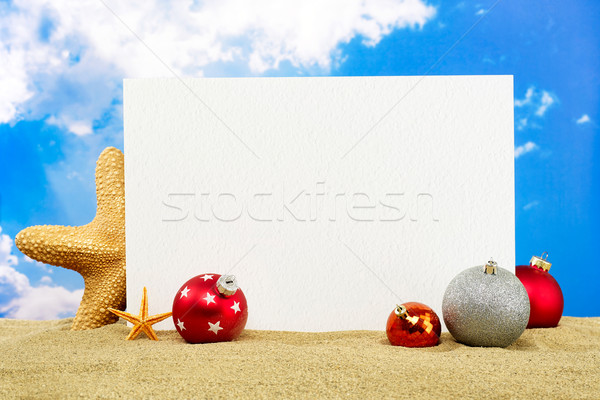 Foto stock: Navidad · vacaciones · mensaje · bordo · espacio · de · la · copia · estrellas · de · mar