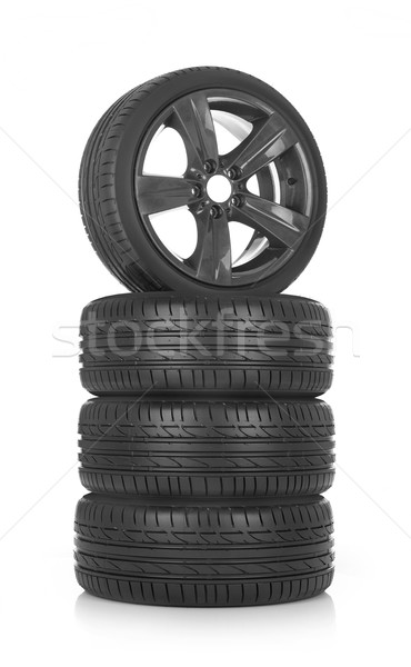 Verão pneus carro isolado branco esportes Foto stock © goir