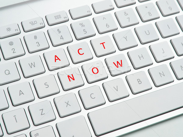 Act now text on computer keyboard Stock photo © goir