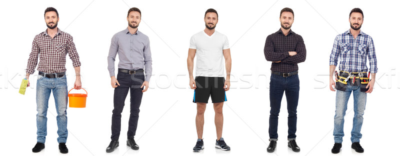 Cheerful man in different situations Stock photo © goir