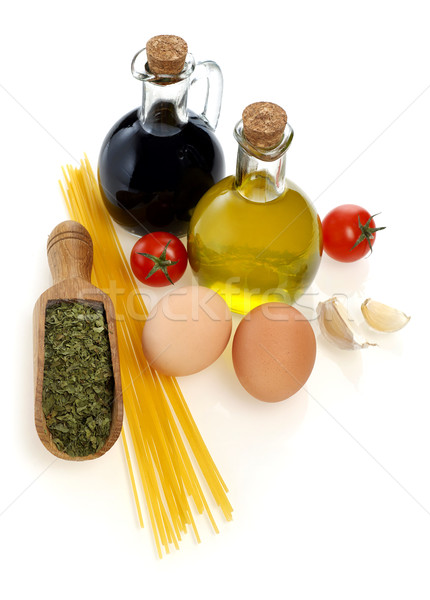 Stockfoto: Italiaans · ingrediënten · italiaanse · keuken · geïsoleerd · witte · tomaat