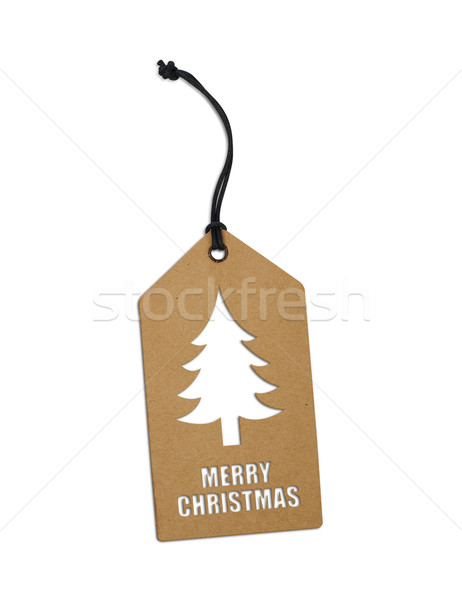 Christmas tag geïsoleerd witte papier teken Stockfoto © goir