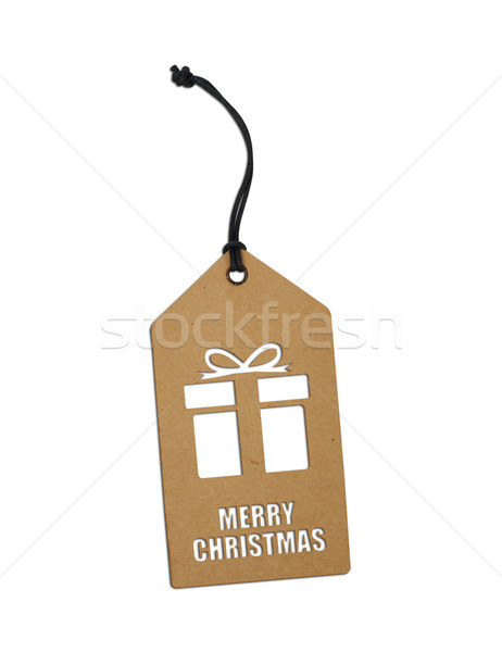 Christmas tag geïsoleerd witte papier teken Stockfoto © goir