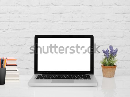 Laptop on desk Stock photo © goir