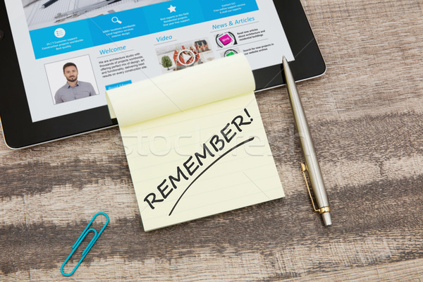 Remember message Stock photo © goir