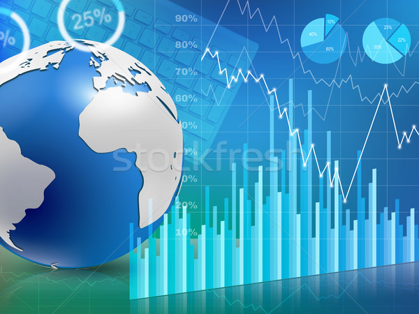 Wereldwijde business grafiek man technologie succes marketing Stockfoto © goir