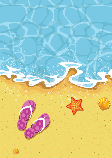 Sea wave on beach sand - summer vacation Stock photo © gomixer